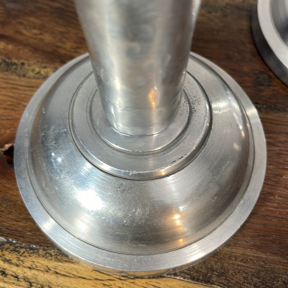 Heavy hammered 10” metal candle holders - pair - Picture 9 of 9